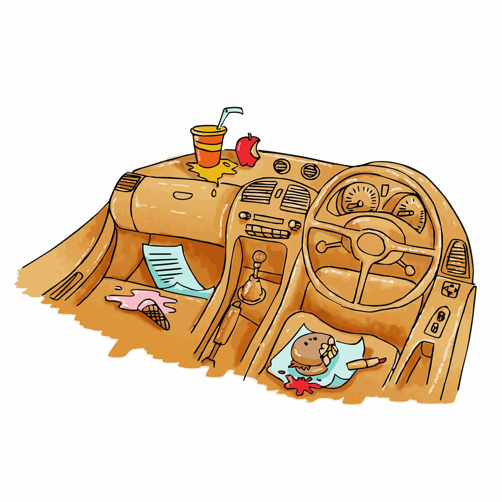 Detailing interno dell'auto